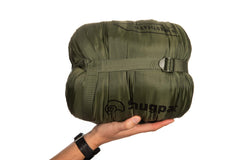 Snugpak Basecamp Ops Navigator compression stuff sack keeps packing size minimal.