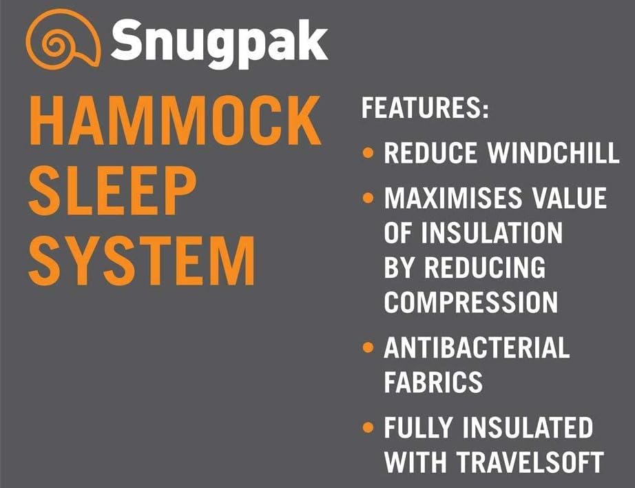 Snugpak Hammock Cocoon with full-length zipper for easy entry and adjustable shelter