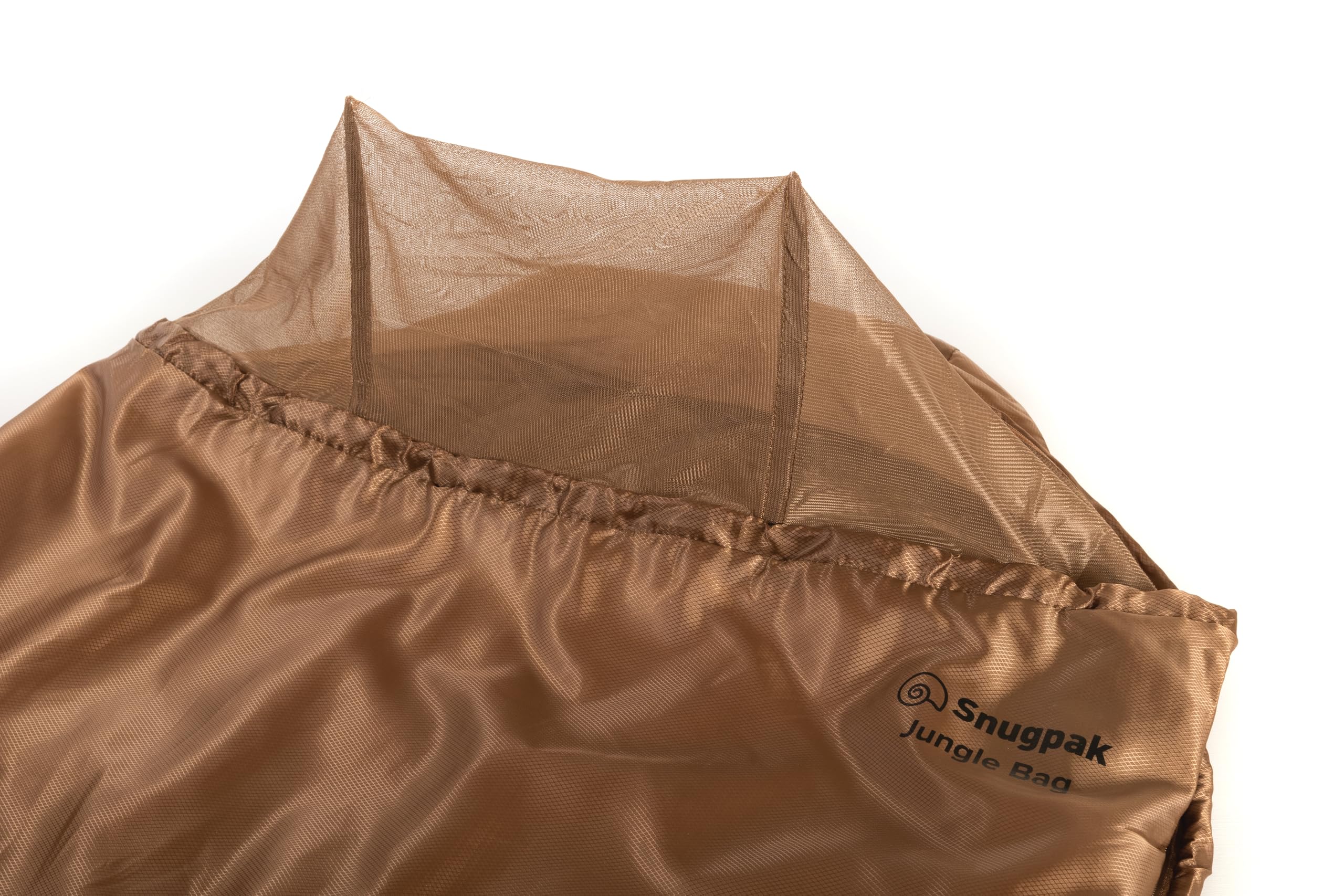 Snugpak Jungle Bag mosquito net rolled away for nighttime protection