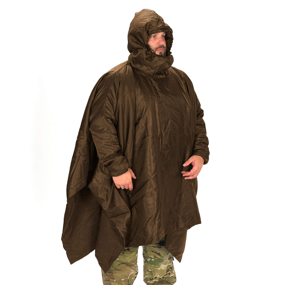 Dedicated sleeves on the Snugpak poncho liner enable full arm mobility.