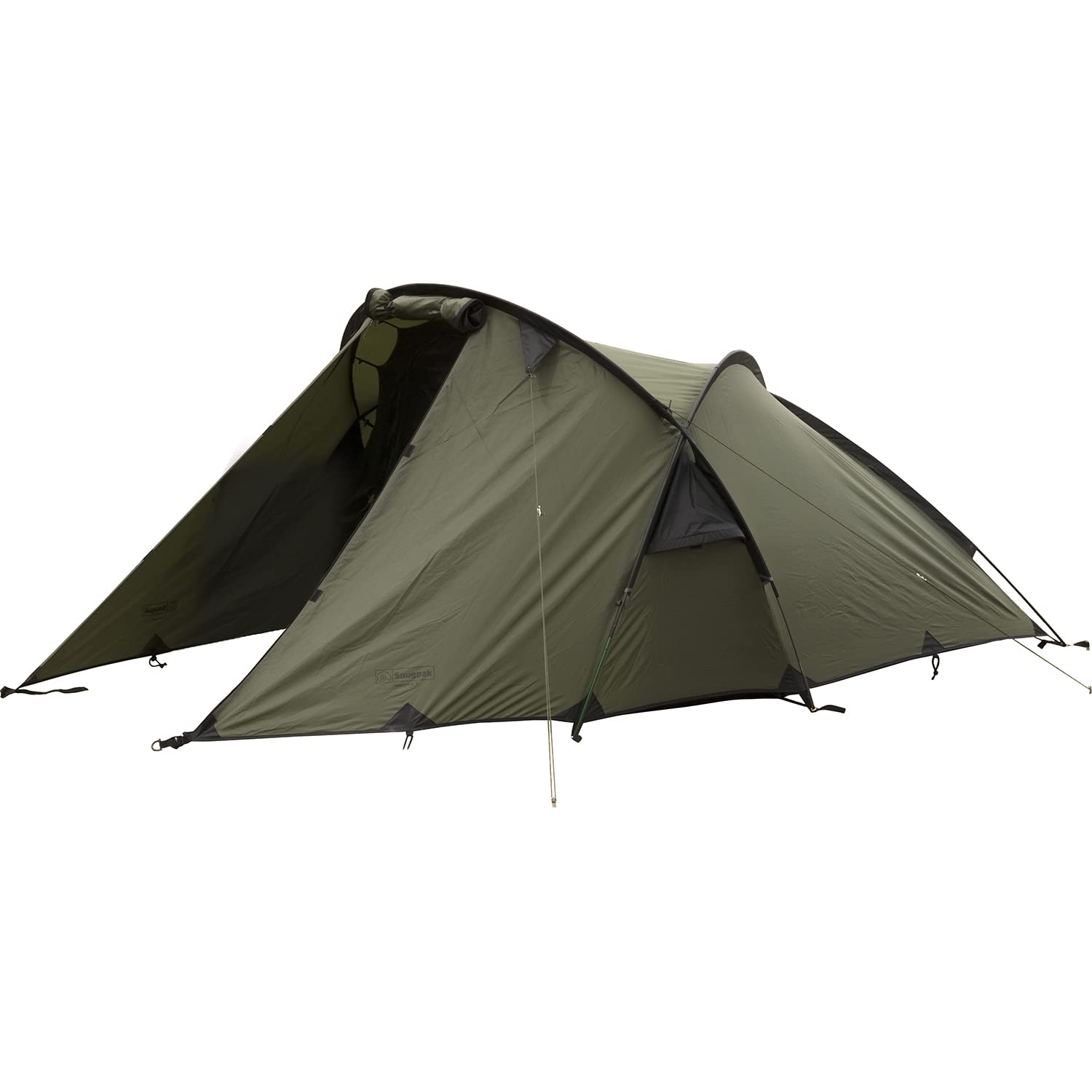 Snugpak Scorpion 3 IX tent olive packed for travel, lightweight shelter.