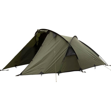 Snugpak Scorpion 3 IX tent olive packed for travel, lightweight shelter.