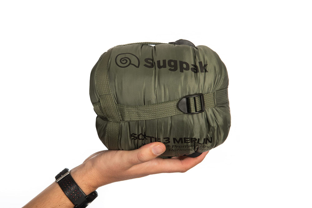 Snugpak Softie 3 Merlin Sleeping Bag Olive zipper detail highlights easy temperature control
