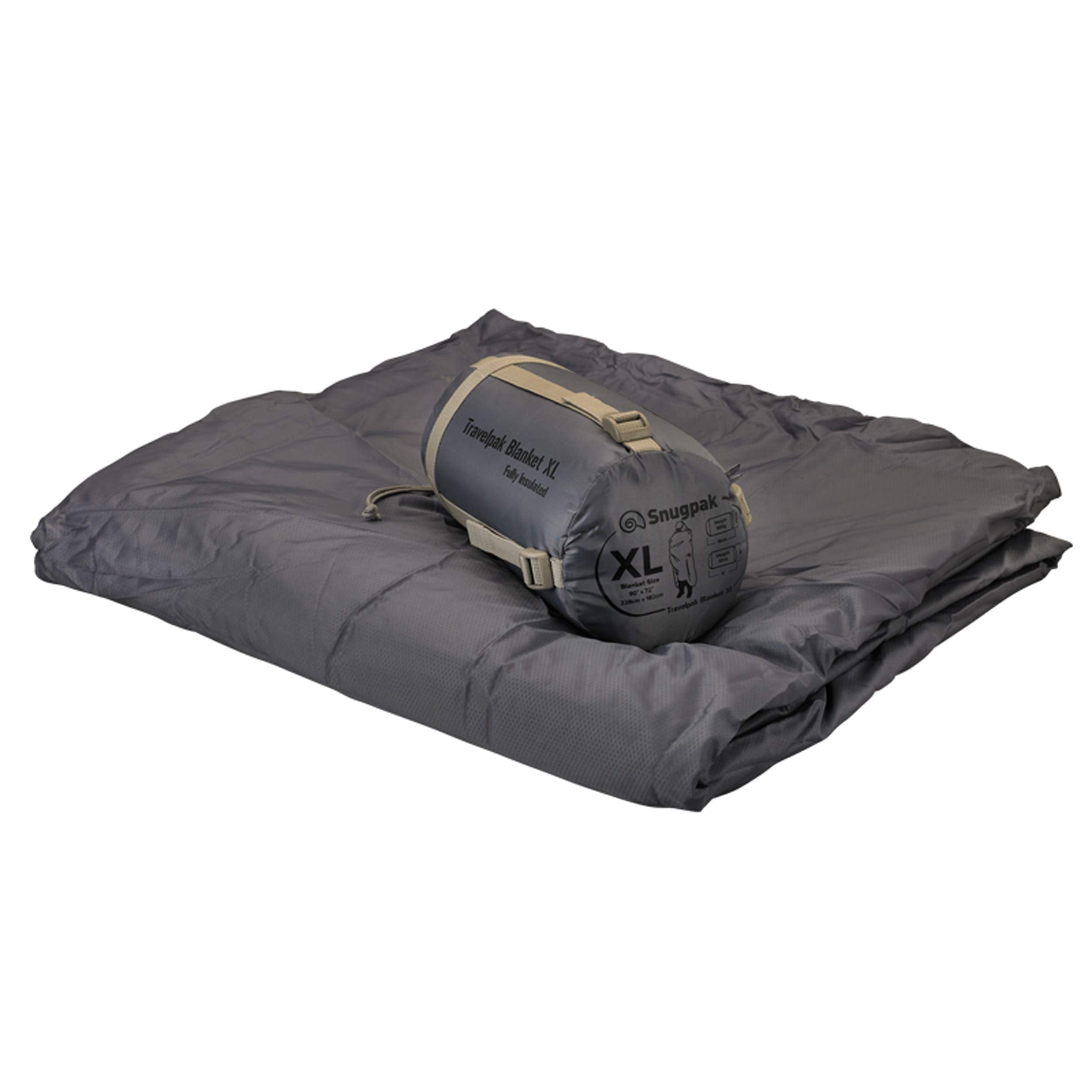Snugpak Travelpak Blanket in compression sack for ultralight travel.
