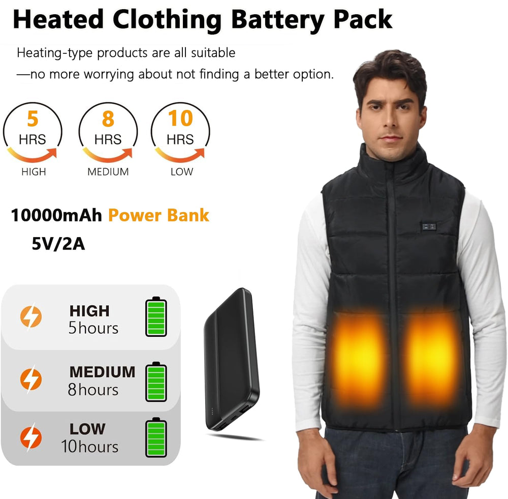 SNZ 10000mAh battery pack powering hours of warmth and USB charging