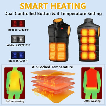 SNZ heated vest side view with layered cold-weather comfort