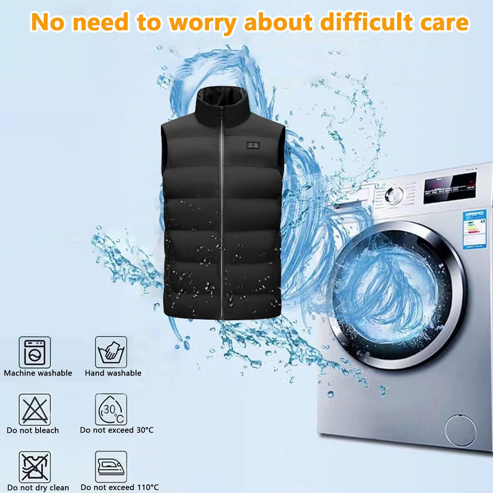 SNZ vest shown being washed after removing electronics