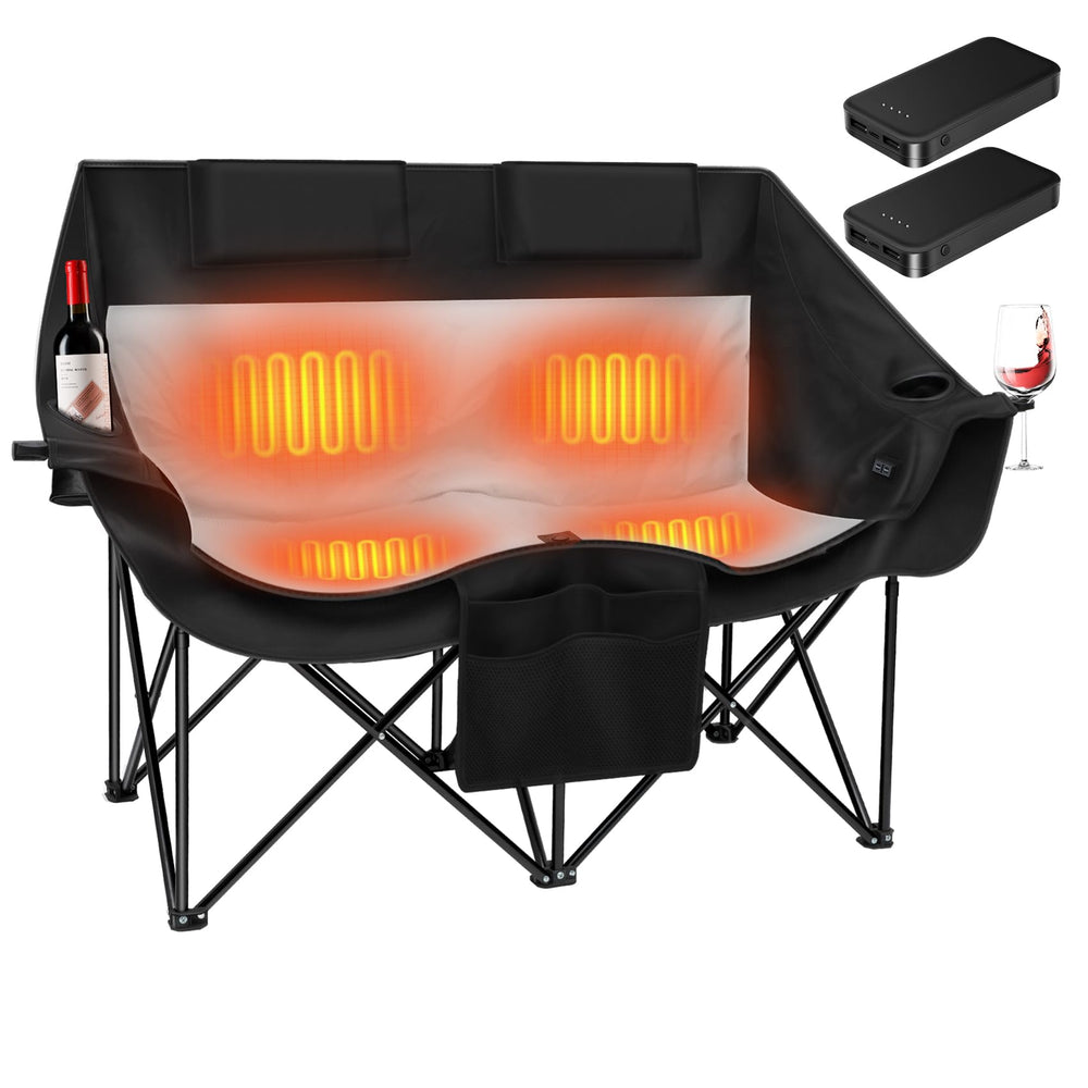 Sobalai heated double camping chair setup showcases ready warmth for chilly outdoor sessions