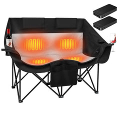 Sobalai heated double camping chair setup showcases ready warmth for chilly outdoor sessions