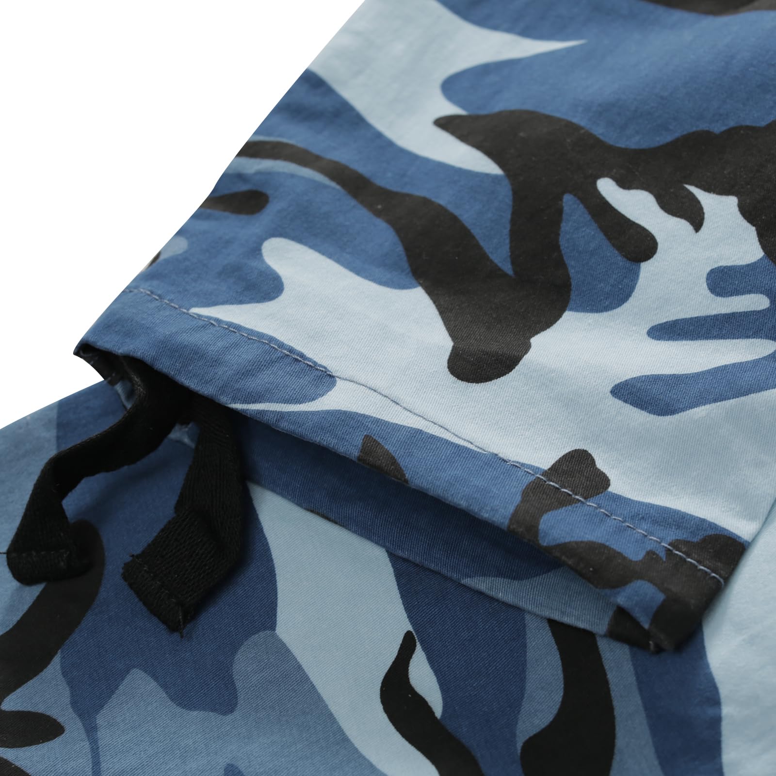 Sobrisah Blue Black Camo Pants 8-pocket layout supports organized storage during activities.
