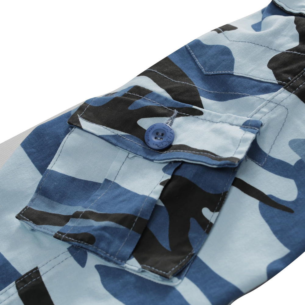 Sobrisah Blue Black Camo Pants street style shot demonstrates versatile everyday wear.