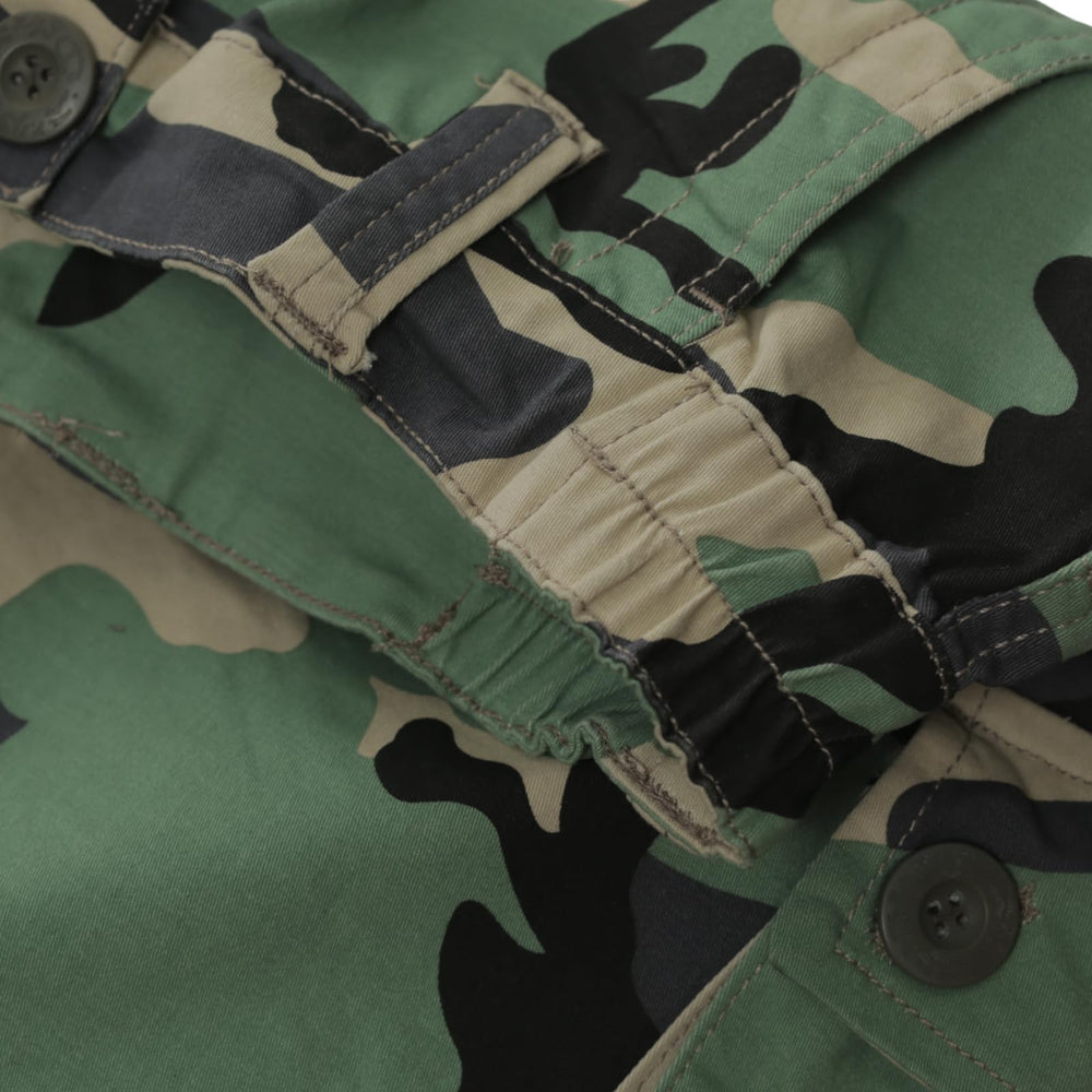 Sobrisah blue camo pants side pocket close-up showing utility
