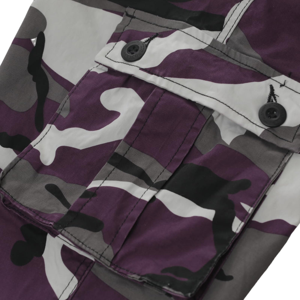 Sobrisah Purple Camo Pants travel-ready streetwear look with durable construction.
