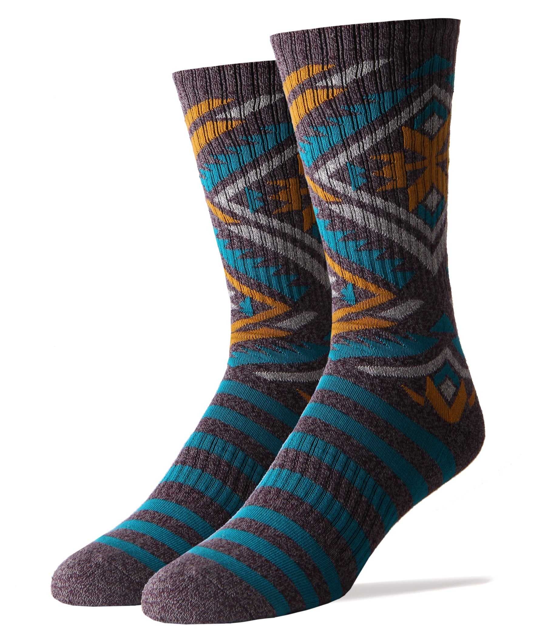 Sock It Up Men's Athletic Crew in Blue Peak—closeup of breathable cotton weave for comfort.