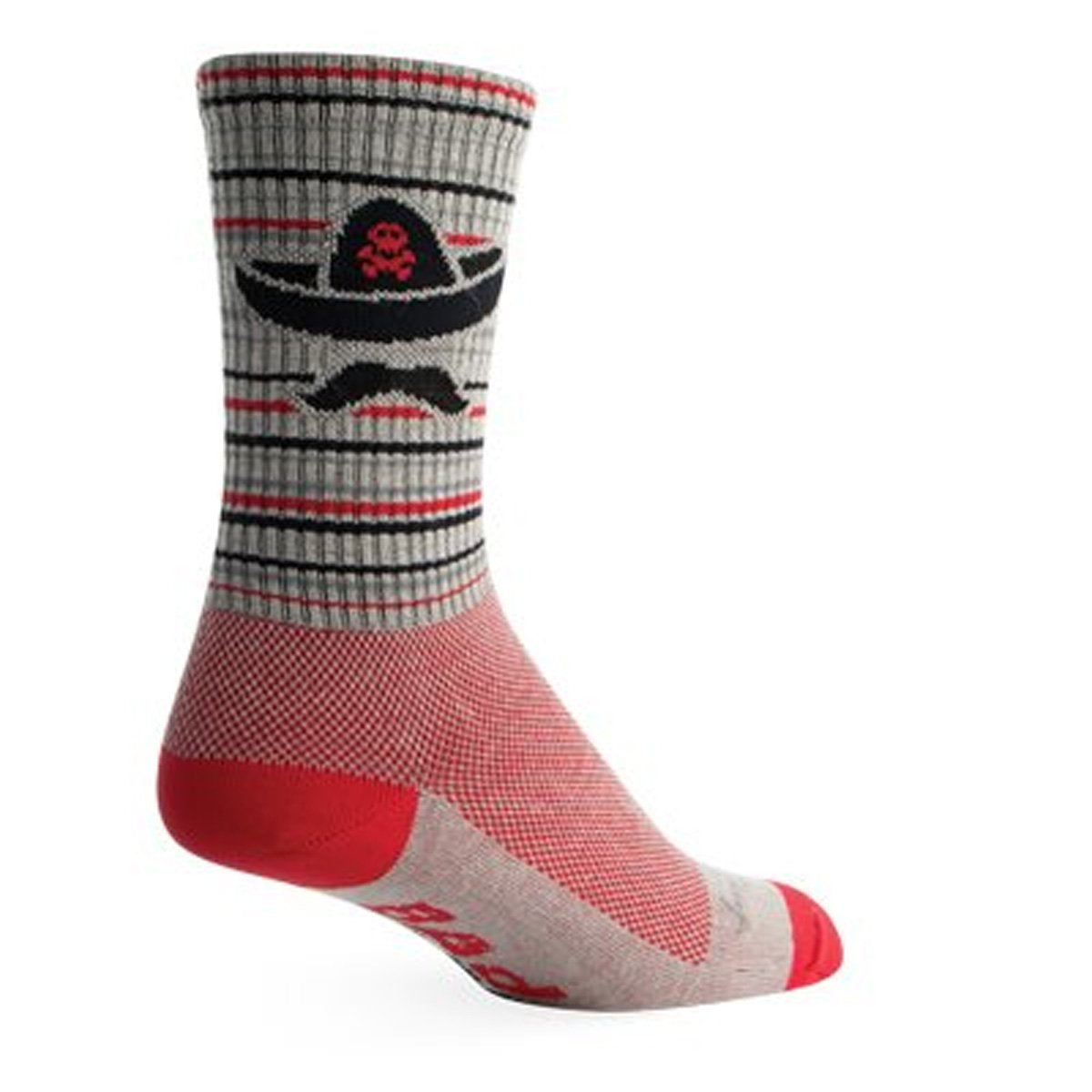 SockGuy Bad Hombre crew sock stripe design for everyday comfort and sporty versatility.