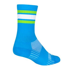 SockGuy SGX6 throwback blue sock for comfortable road cycling and everyday wear.
