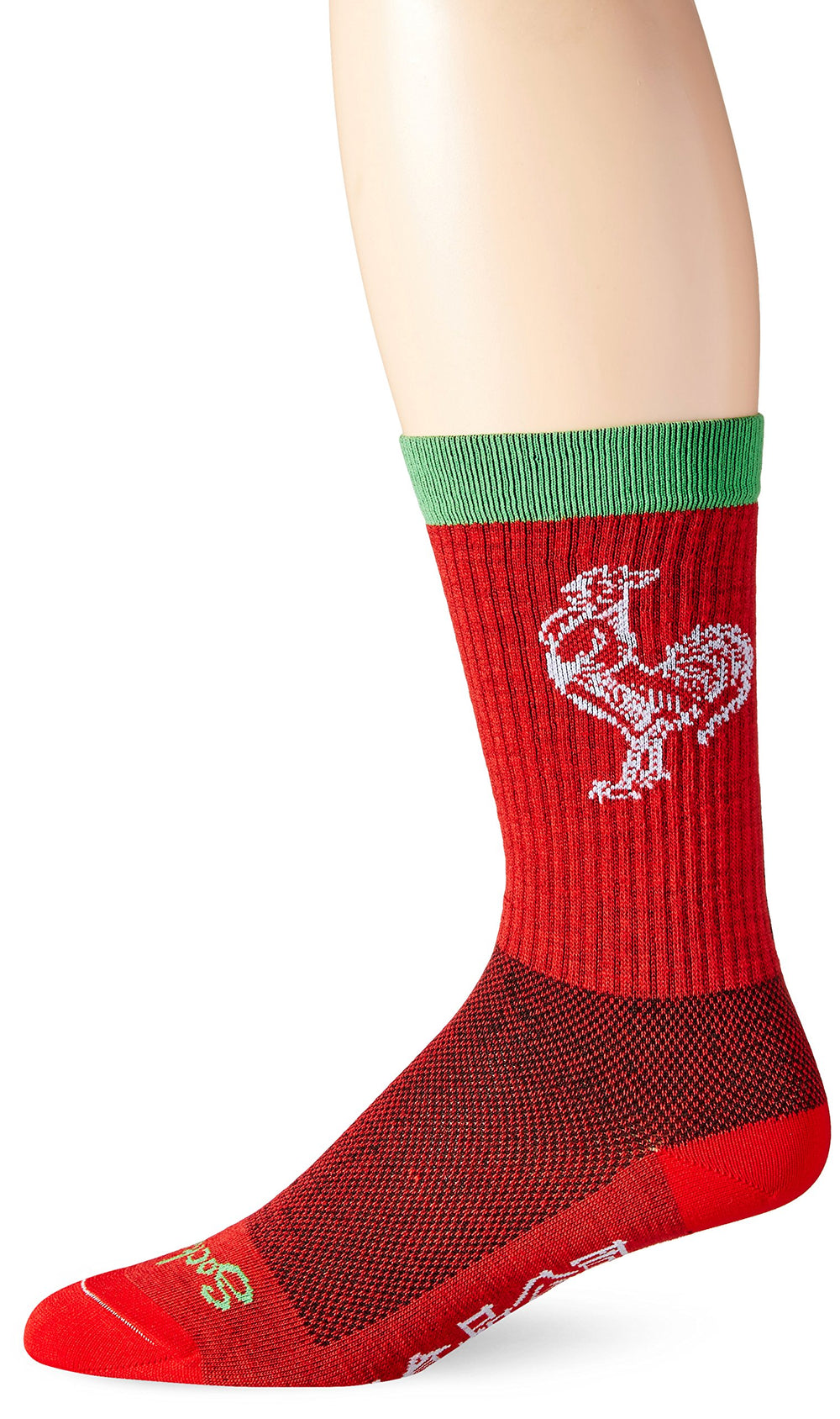 SockGuy Sriracha wool sock, 7-inch height, moisture-wicking comfort for cycling and everyday use