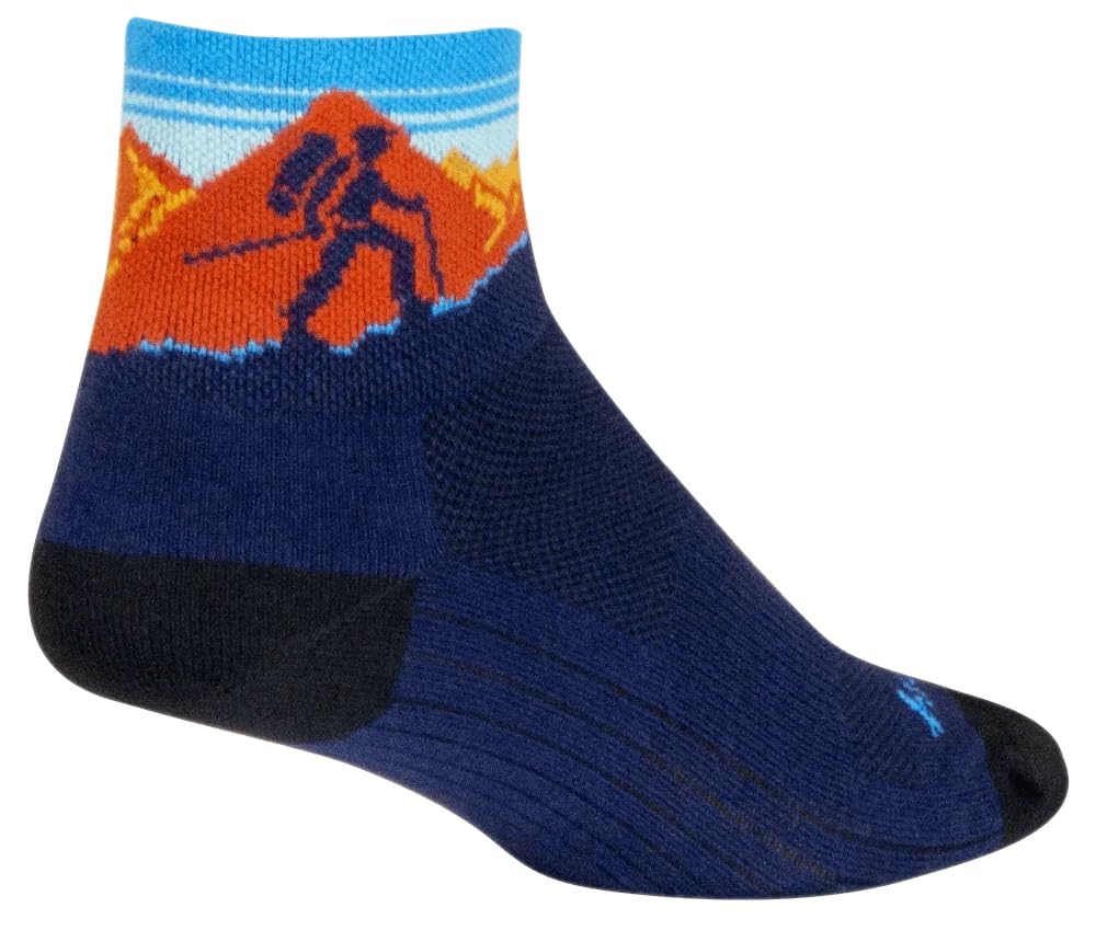 SockGuy Thru-Hike 3in ankle socks in navy for all-day comfort and blister prevention