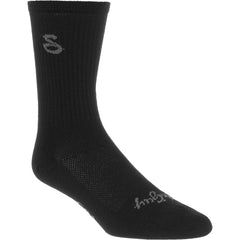 SockGuy Wool Socks Black Tall show a tall cuff for all season warmth and durable comfort
