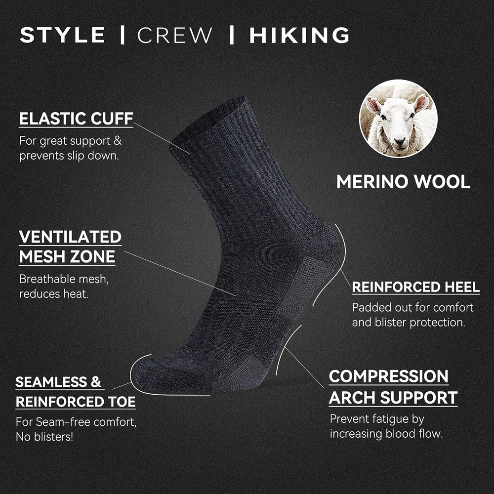 Socks Daze merino-wool hiking socks reinforced-heel for durability