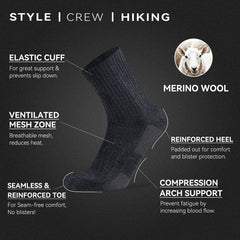 Socks Daze merino-wool hiking socks reinforced-heel for durability