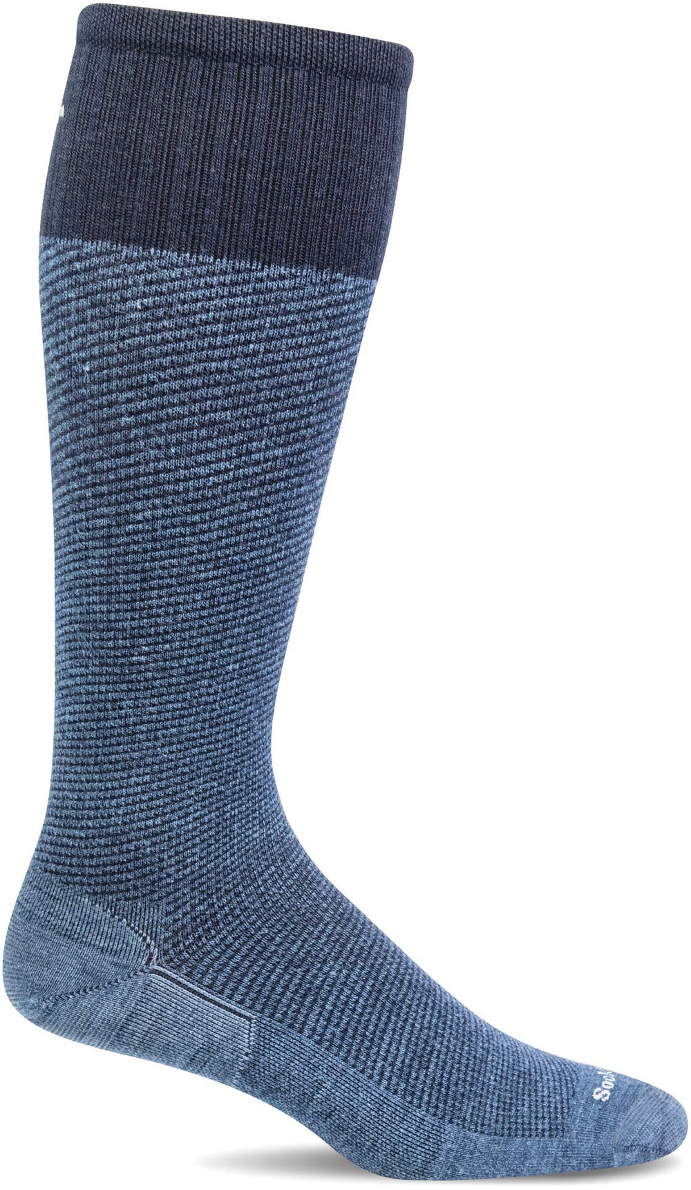 Sockwell Bart Denim sock side view with moderate compression for daily comfort