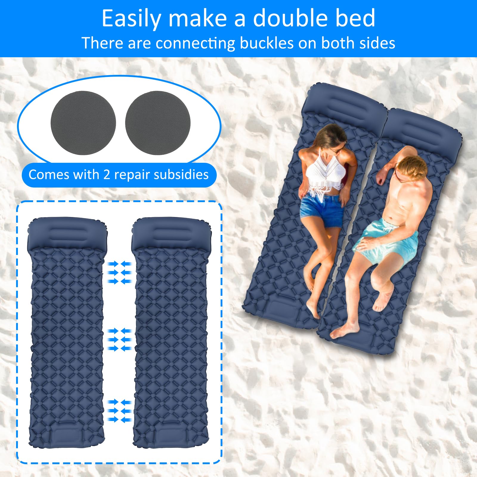 SOEWWEKLAX sleeping pad folded compactly to 26x10 cm for travel.