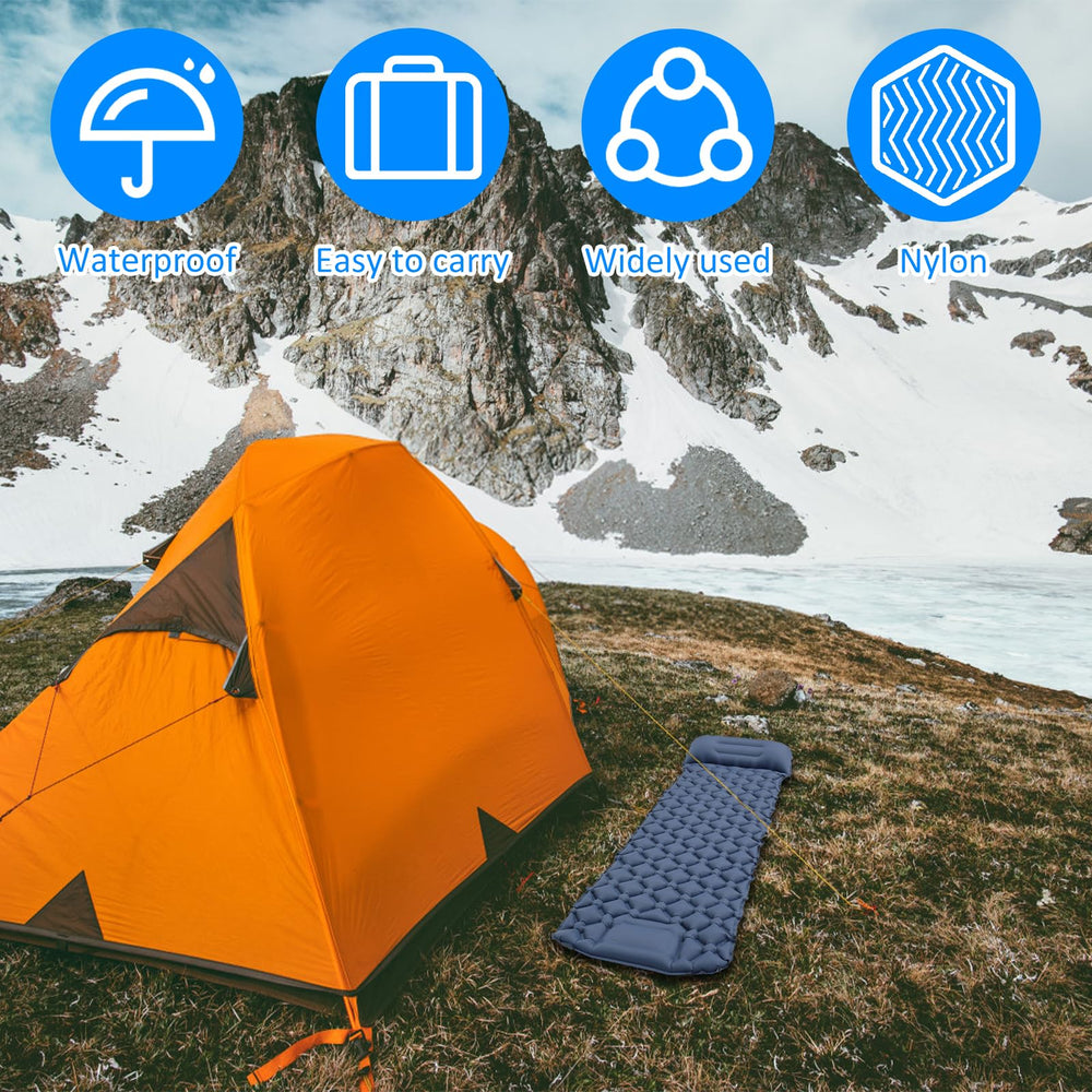 SOEWWEKLAX sleeping pad uses waterproof nylon and TPU coating for outdoors.