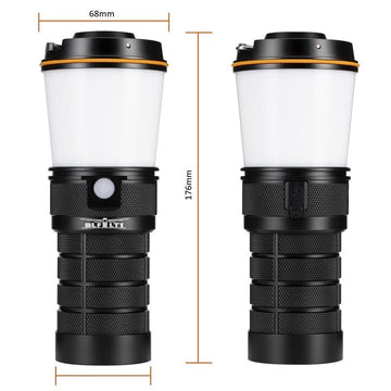 Sofirn BLF LT1 lantern side view with carrying handle for outdoor use