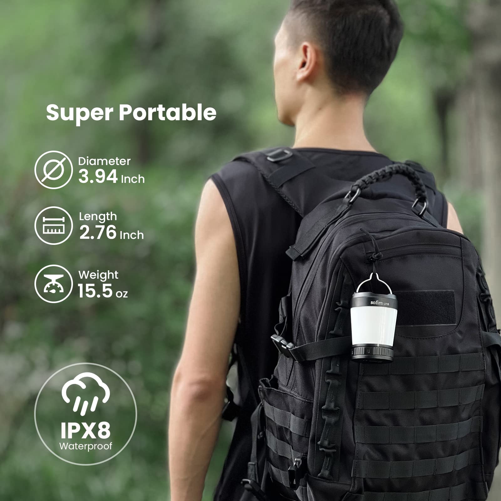 Sofirn LT1S IPX8 waterproof construction handles rain and splashes.