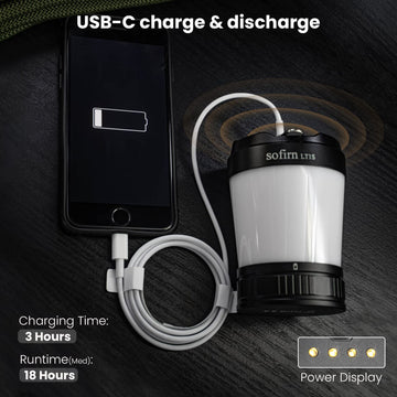 Sofirn LT1S includes USB-C charging for phones and devices.