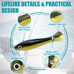 Lure in water demonstrating bouncing, slow sinking action