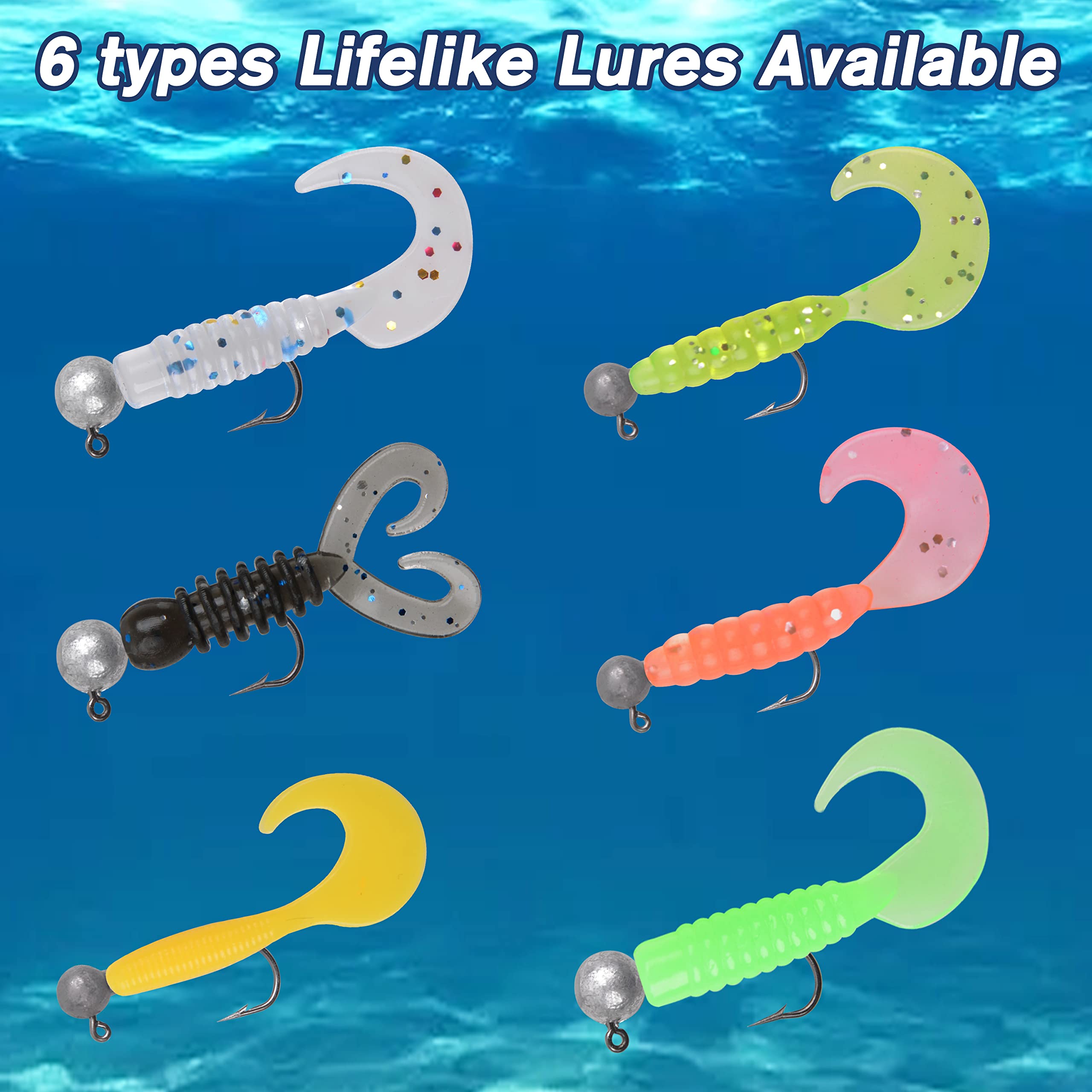 Durable premium silicone soft lures shown