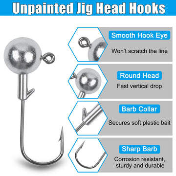 Crappie jig heads with grub worm lures