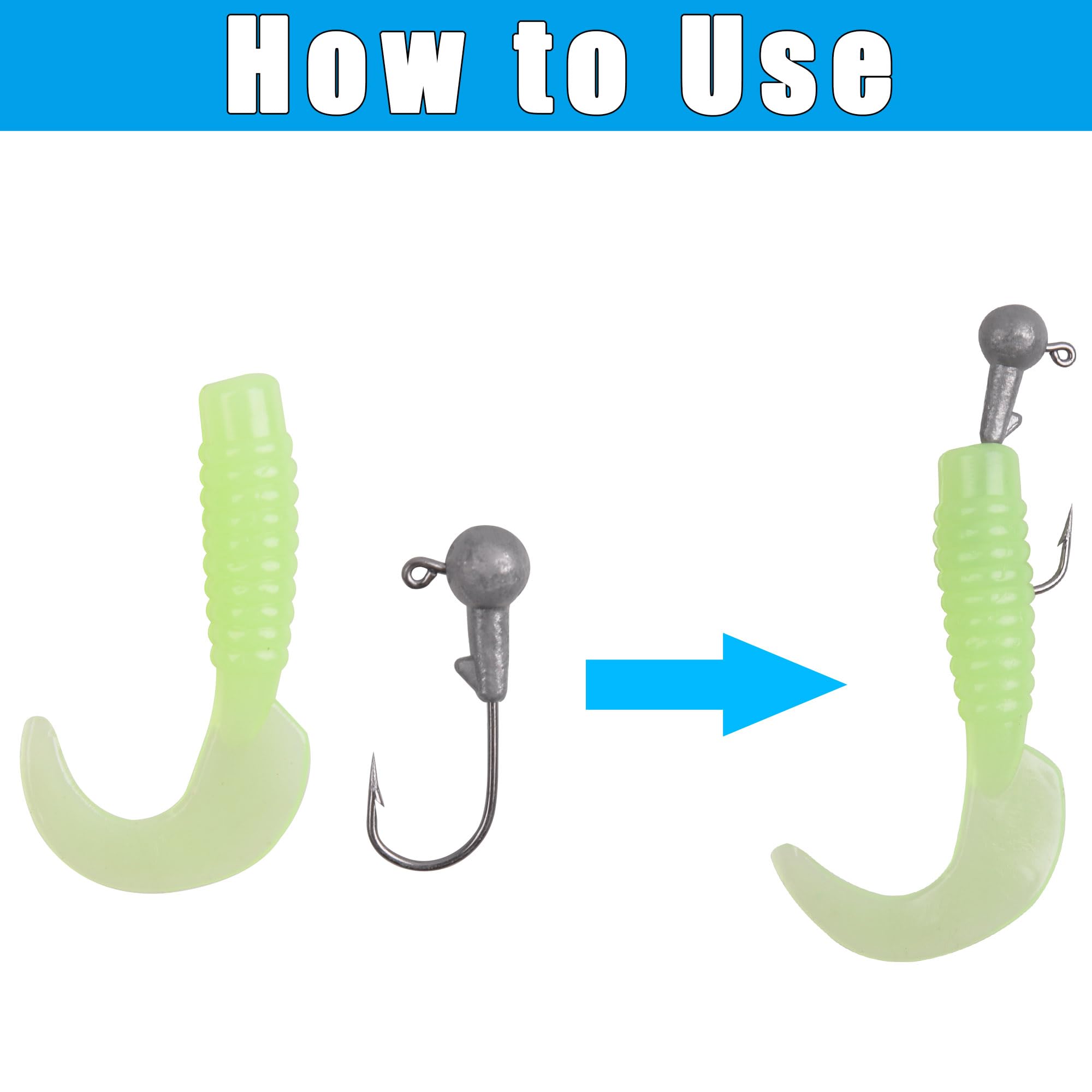 Packaging showing lure sizes and weights (1.38in-1.77in, 0.08oz-0.15oz)