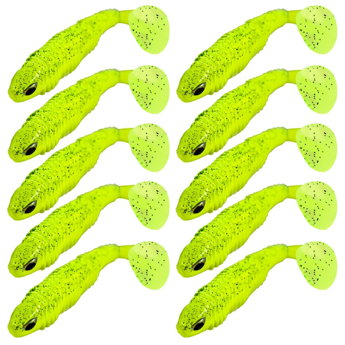 Soft plastic lure 3in pulpy tail close-up for bass fishing