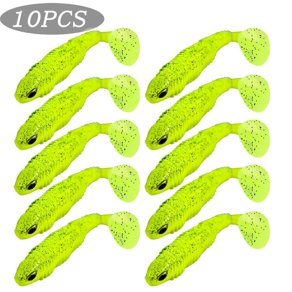 Soft silicone swimbaits 3in 10-piece set for freshwater fishing