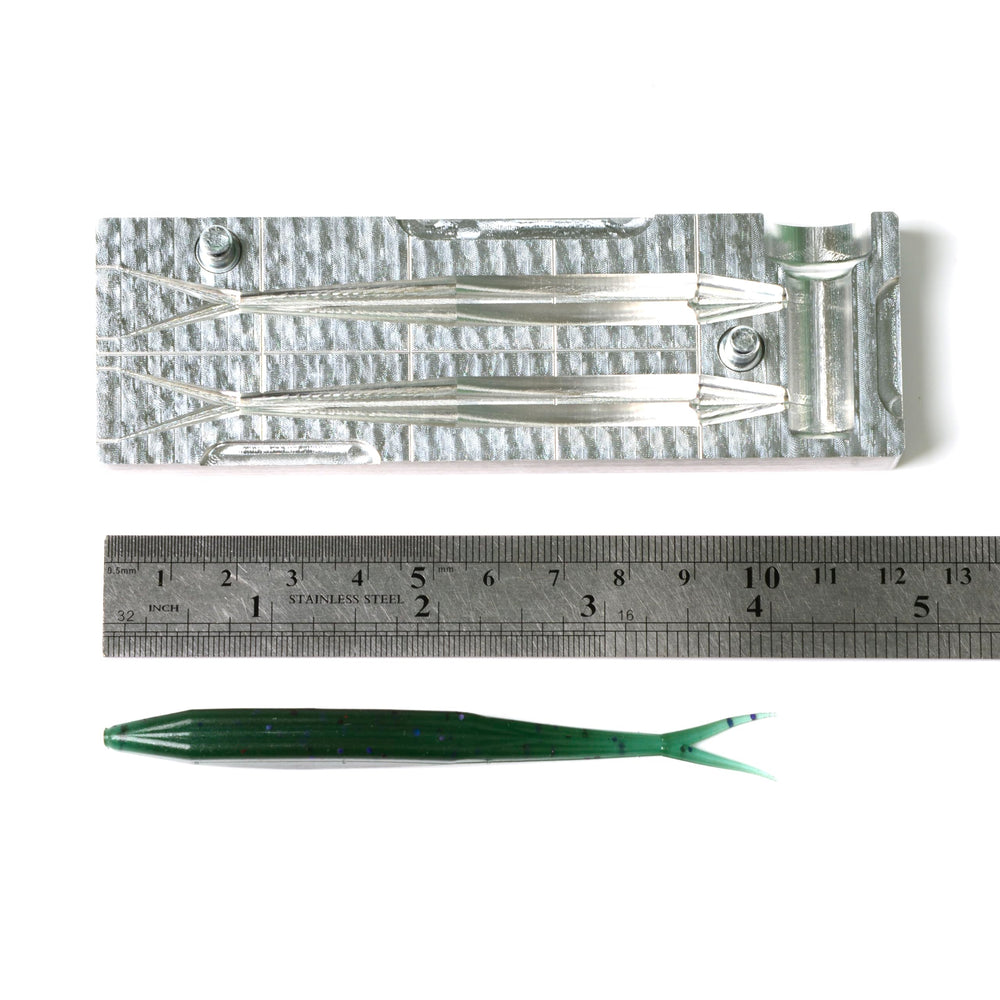 Mold in use with plastisol injection setup