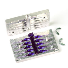 Top view of aluminum 7075T injection mold for lure making