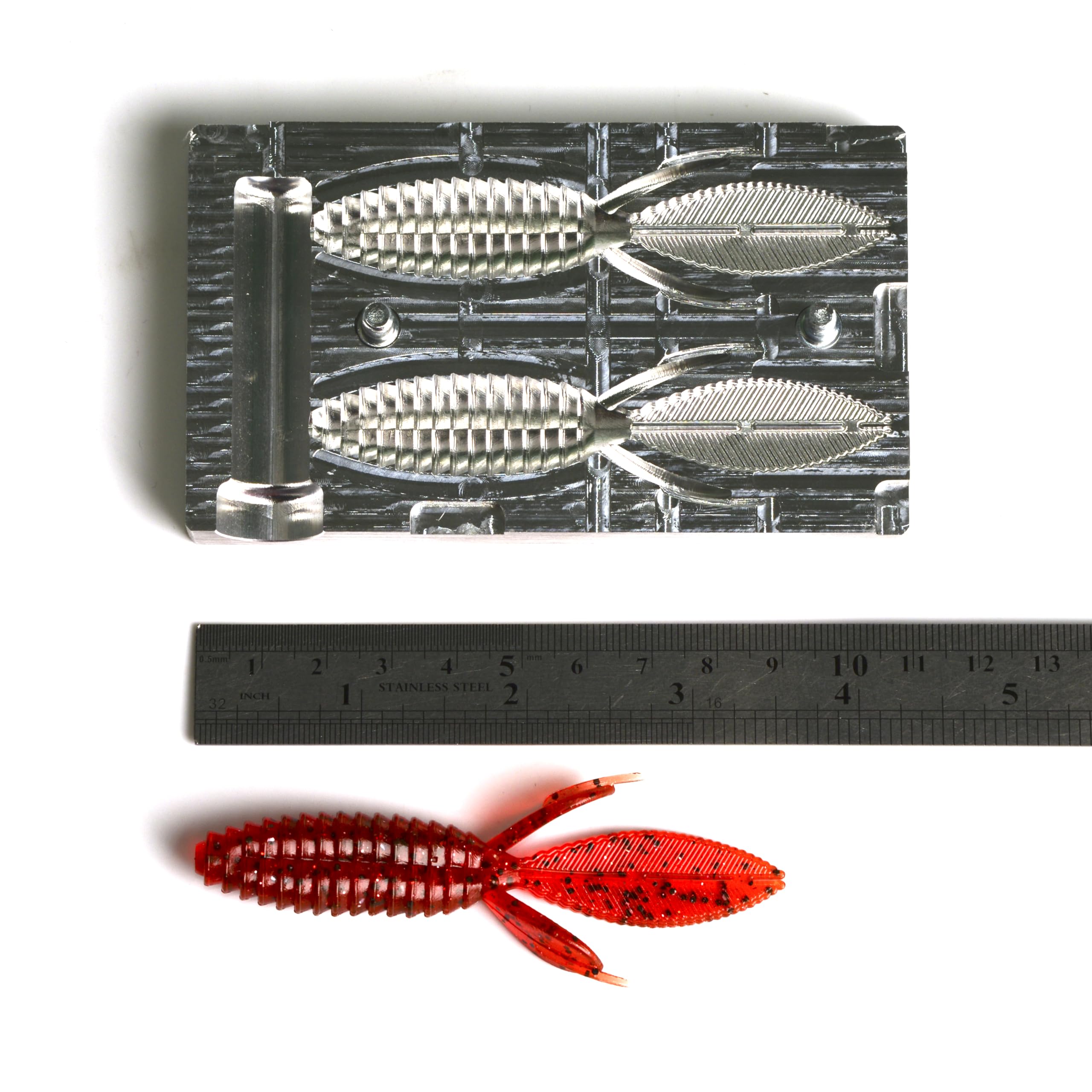 Overview of Soft Plastic Molds Smallie Beaver 3.5'' Two-Cavity Aluminium