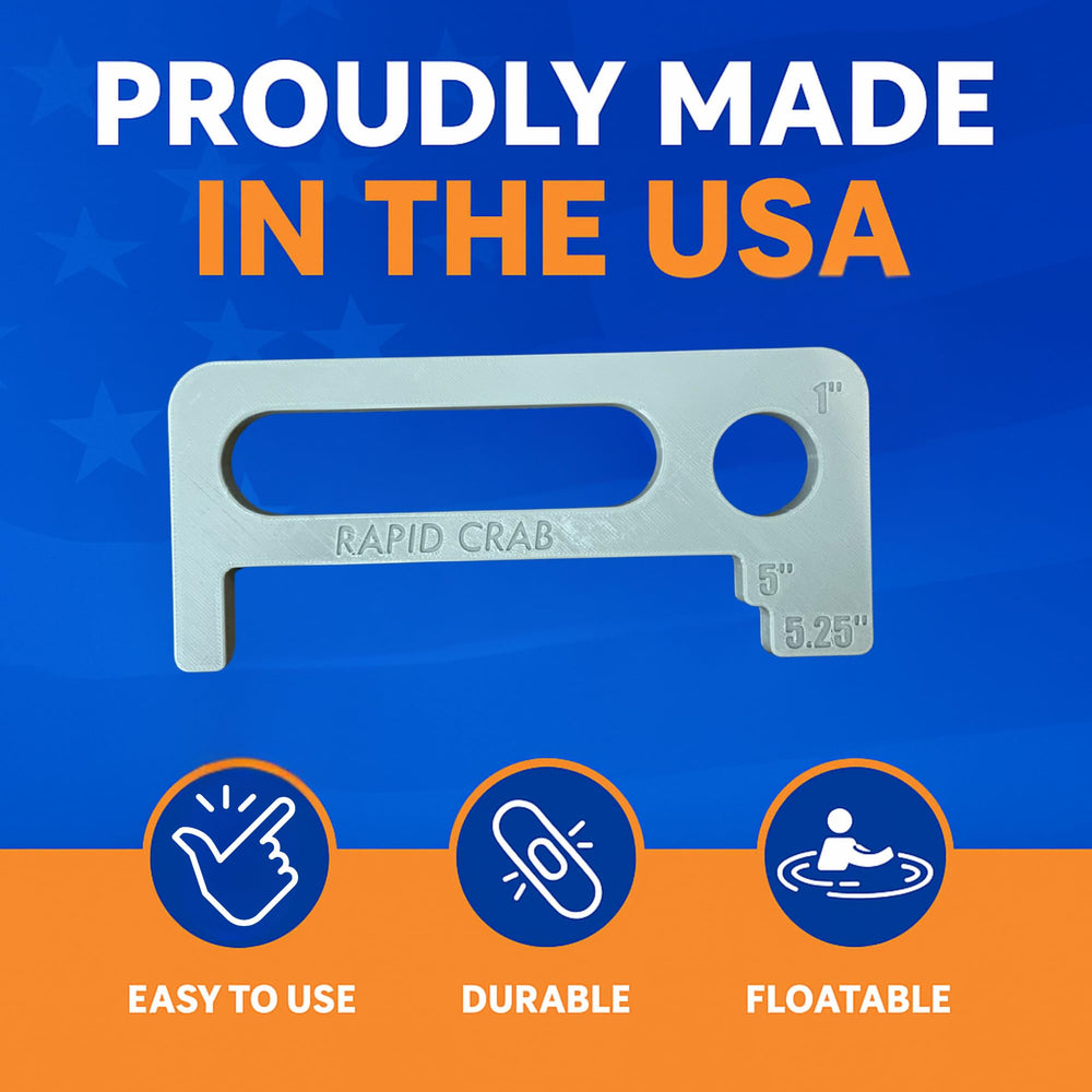 Soft-shell crab measured at 5 inches using regulation gauge