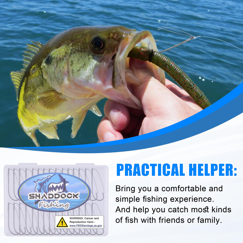 30-pack weedless wacky rig hooks for freshwater and saltwater
