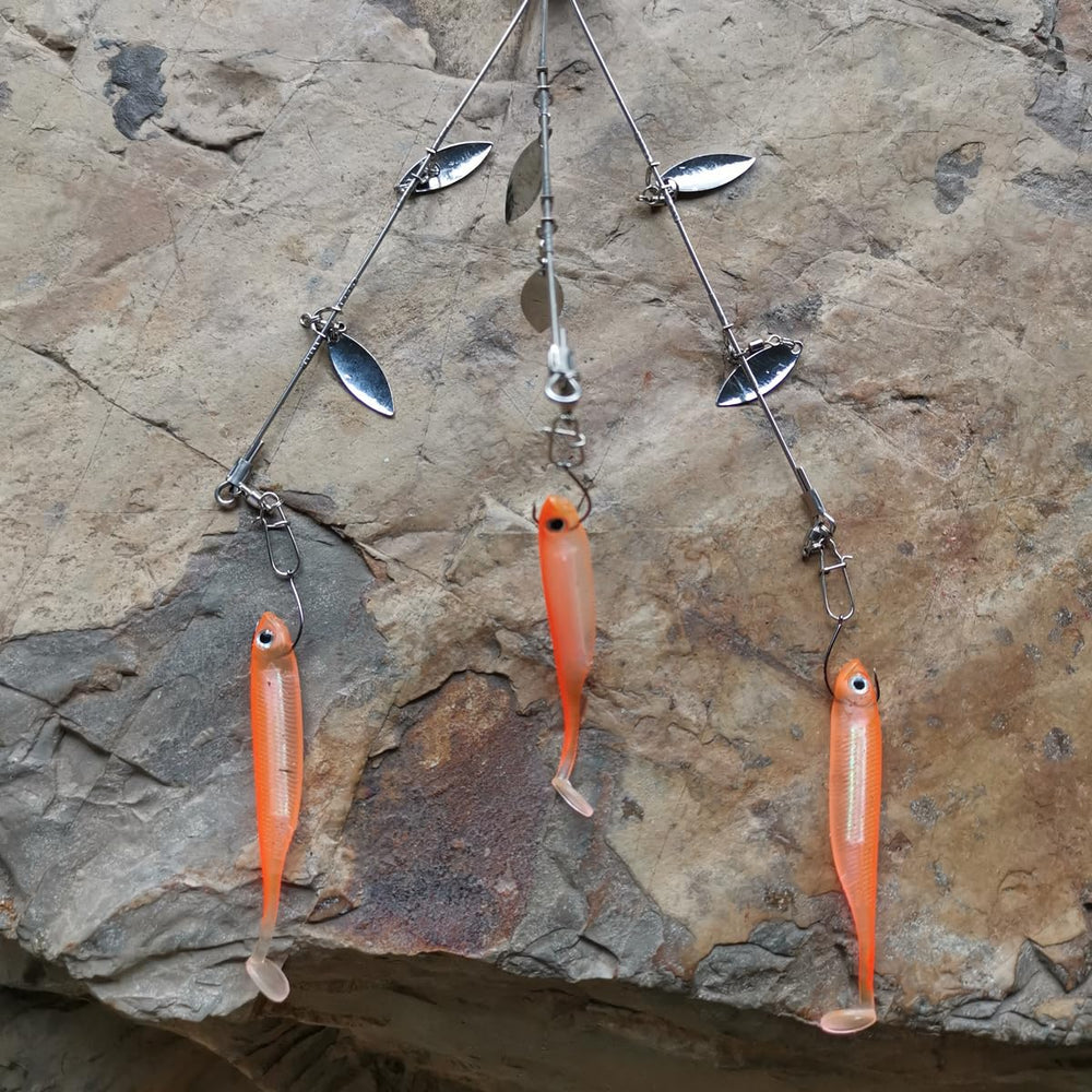 Orange softbait belly (95 mm) with 4 g weight