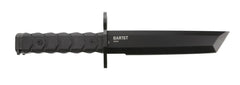 Close-up of SOG BAR15T Tanto Bayonet with 7.1 inch AUS-8 blade and black finish