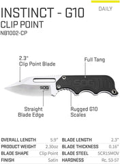 SOG Instinct boot knife with swivel clip for easy carry NB1012-CP