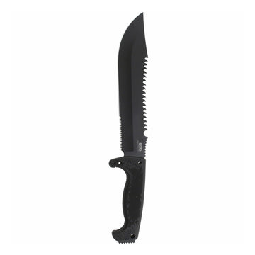 SOG Jungle Primitive Digi-Grip Kraton handle offers secure control.