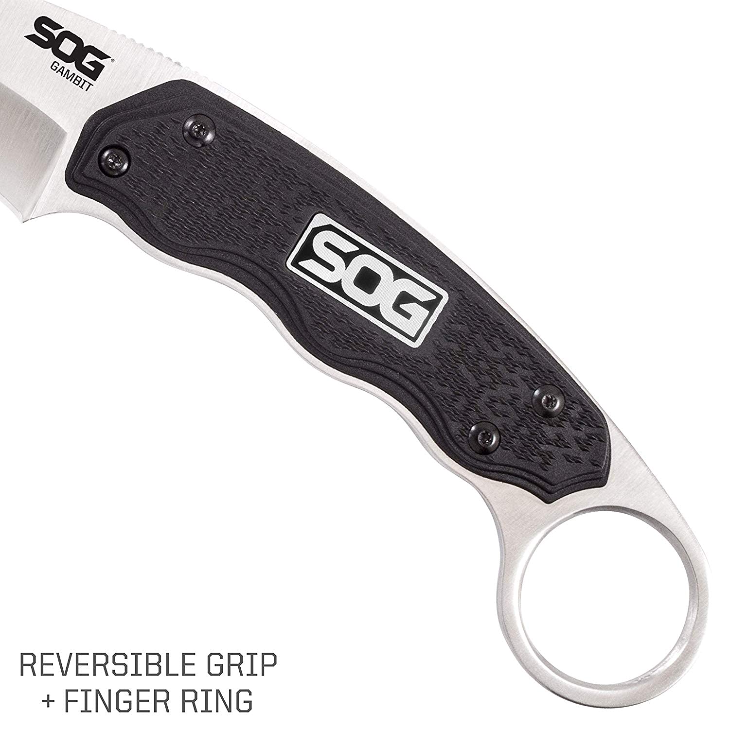 Oversized finger ring handle for secure multi-grip use