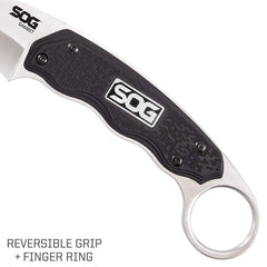 Oversized finger ring handle for secure multi-grip use
