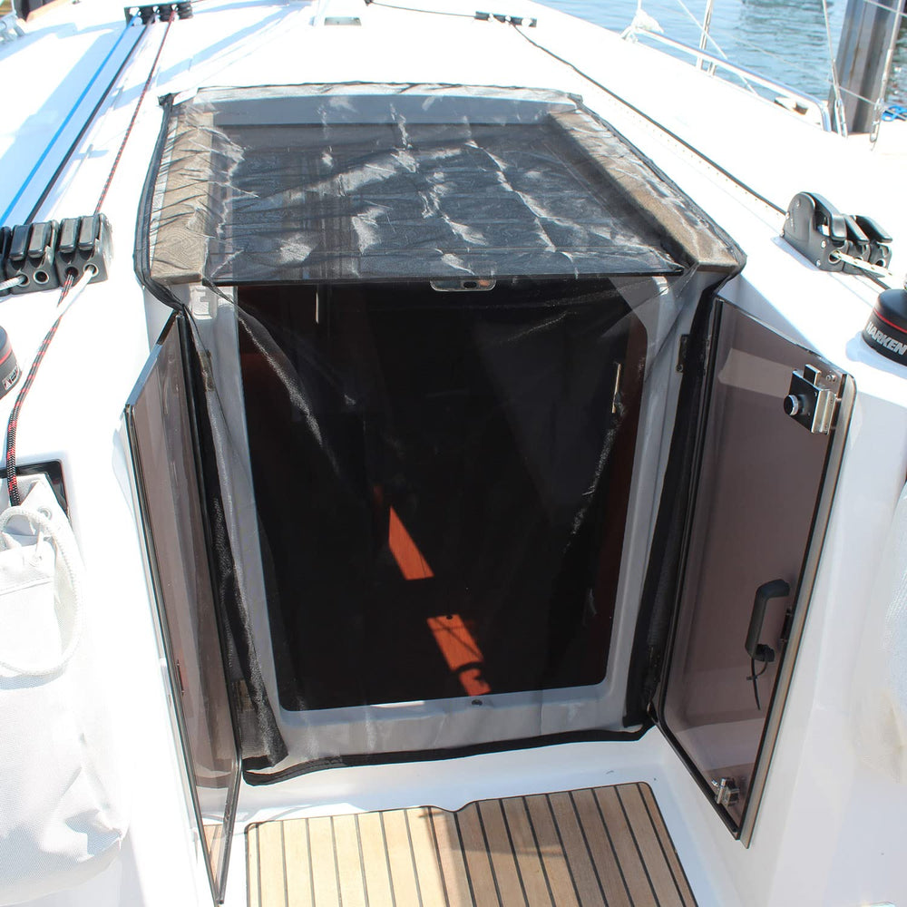 Sogeman 42x78 inch mosquito net over boat companionway with weighted band
