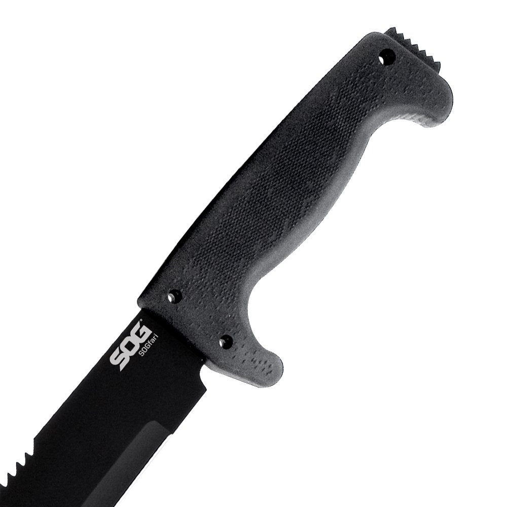 SOGfari 18-inch machete lanyard holes for secure carry.